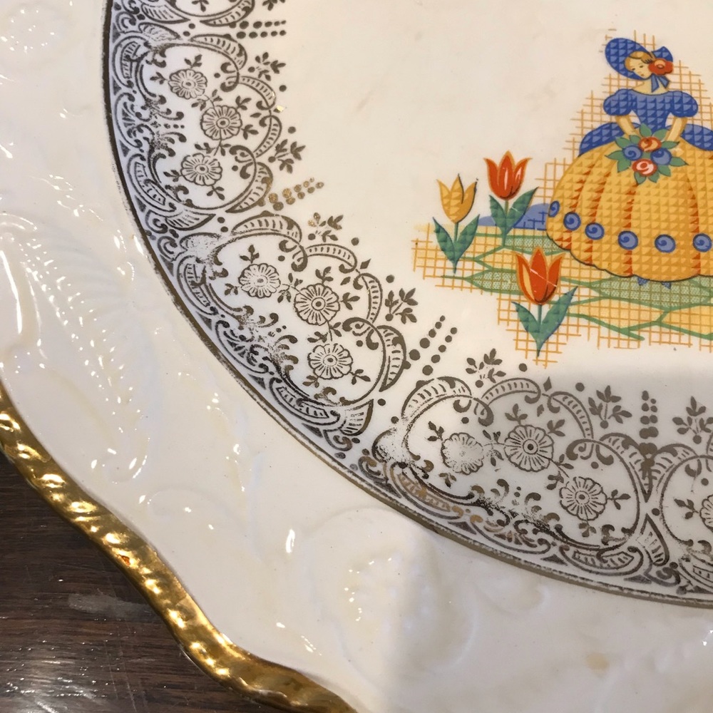 SERVING PLATTER 22K gold TRIM - Picture 3 of 14